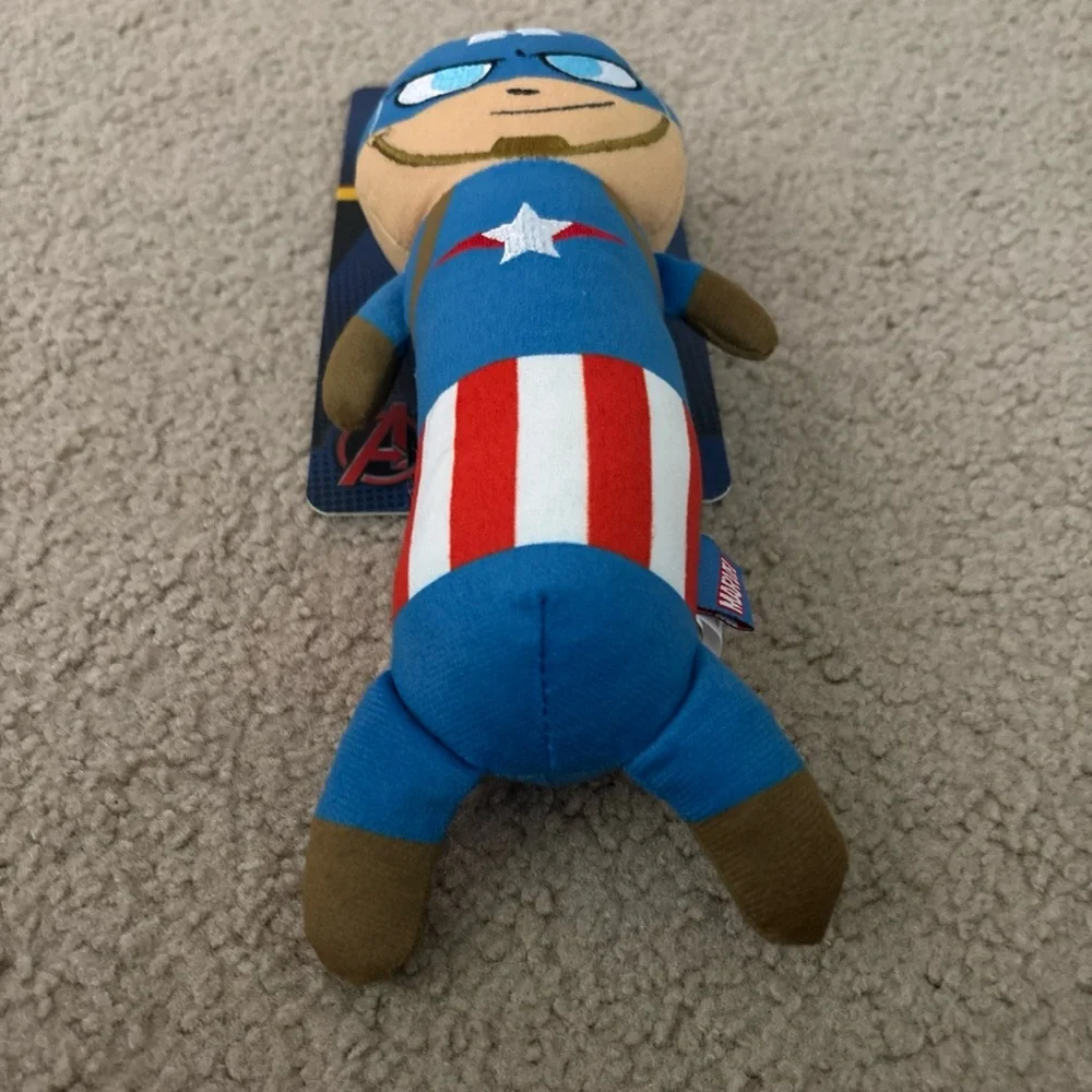 New Marvel Captain America Plush Dog Clinker & Squeaker Dog Toy approx 8״